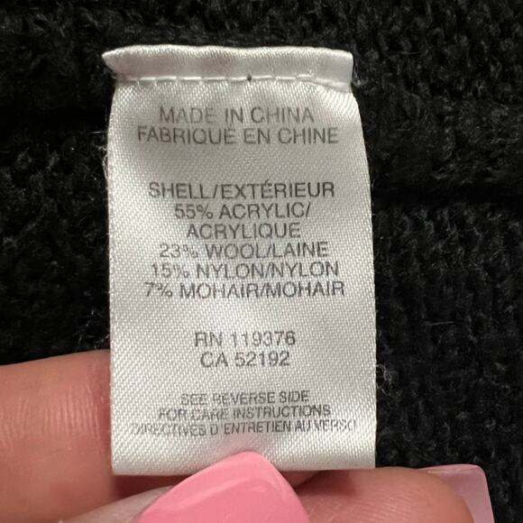 Helmut Lang Women's Black Scoop Neck Wool Blend Asymmetrical Knit Sweater Size M - Picture 12 of 12